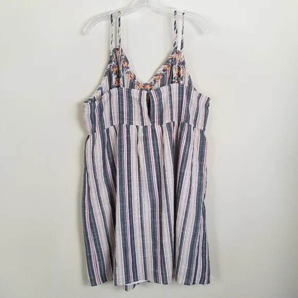 Savanna Jane Striped Embroidered Cami Sundress Large - Picture 3 of 6